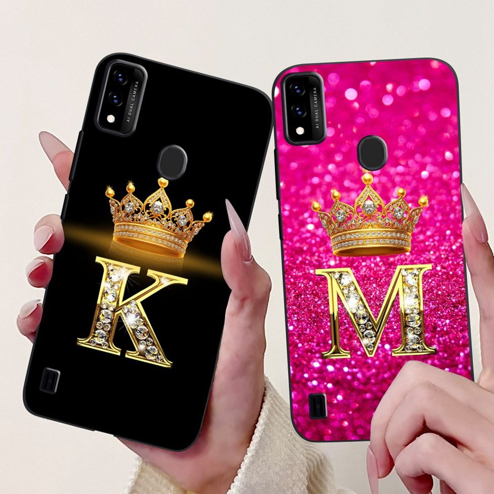 Zte Blade A51 ฝาหลัง ZTE Blade A51 2021 กรณีแฟชั่นหรูหรา AZ ตัวอักษร Crown Soft TPU เคสโทรศัพท์
