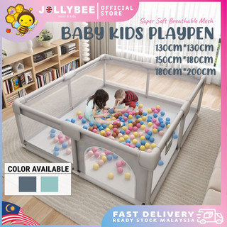 Jollybee Baby Kids Playpen Safety Play Fence Playground Activity Center Game Sturdy Guard Rail Size Pagar Baby 嬰兒圍欄