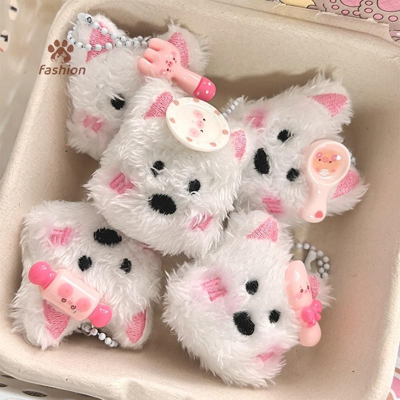 [แฟชั่น] Kawaii Chef West Highland ลูกสุนัขพวงกุญแจน่ารักการ์ตูนตุ๊กตาพวงกุญแจ Plush Key ผู้ถือกระเป๋าจี้ตกแต่งของขวัญคู่ {TH}