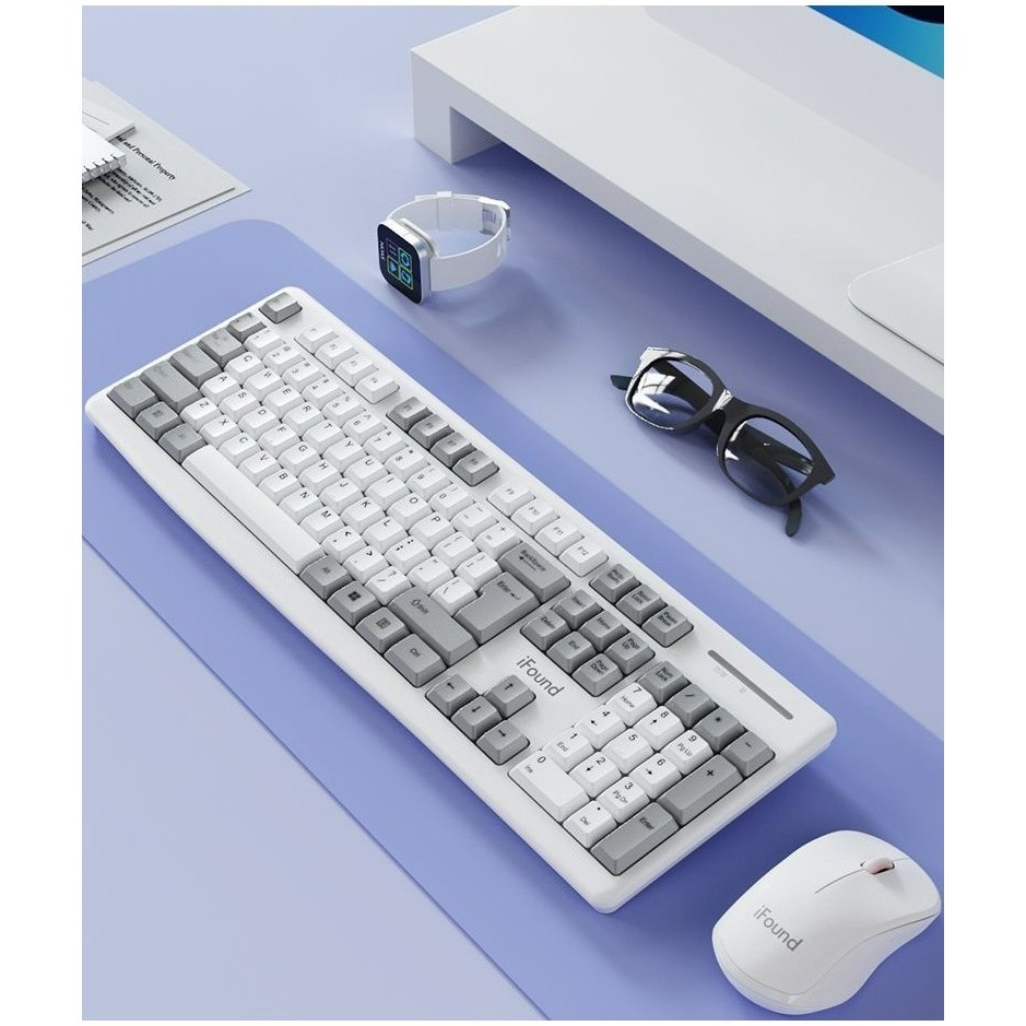 ราคาต่ำสุด IFOUND Founder Technology W6261 ชุดคีย์บอร์ดและเมาส์ไร้สาย คอมพิวเตอร์ โน๊ตบุ๊ค สำนักงาน