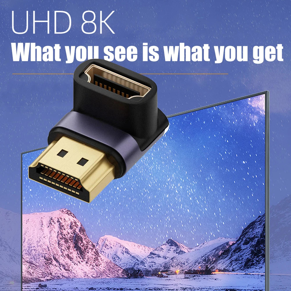 อะแดปเตอร์ที่รองรับ HDMI 90 ตัวแปลงชายหญิงมุมขวา 270 องศาขั้วต่อ 8K HD Mini / Micro HDMI รองรับ Extender