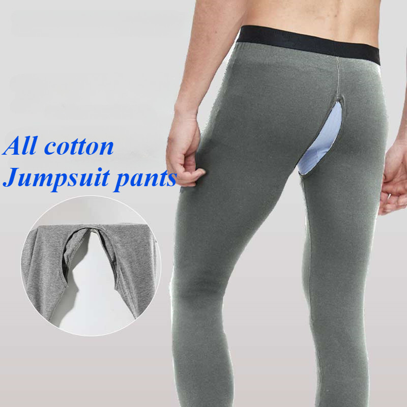 ผู้ชาย เจ ผู้ตัดสิน เปิดเป้ากางเกงอบอุ่นบางสไตล์สบายกลางผู้สูงอายุ เลกกิ้ง ฤดูใบไม้ร่วงฤดูหนาวกระชับ