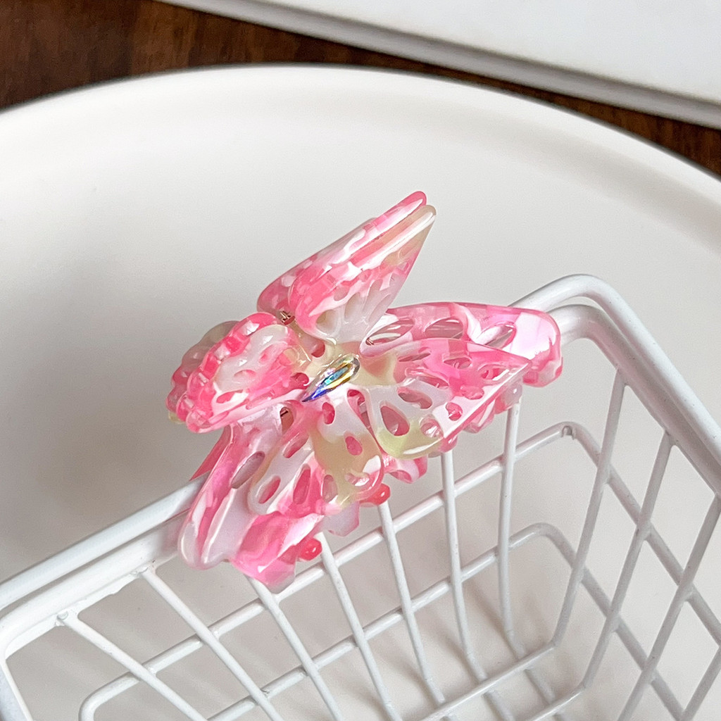 กิ๊บติดผมสุภาพสตรี กิ๊บติดผมผีเสื้อคู่กลวงความรู้สึกคลิปฉลามเครื่องประดับผม - รูปที่ 4