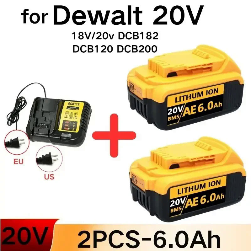 Original DCB200 20V 8000MAhแบตเตอรี่ทดแทนแบตเตอรี่ลิเธียมสําหรับDewalt 18V DCB184 DCB200 DCB182 DCB1