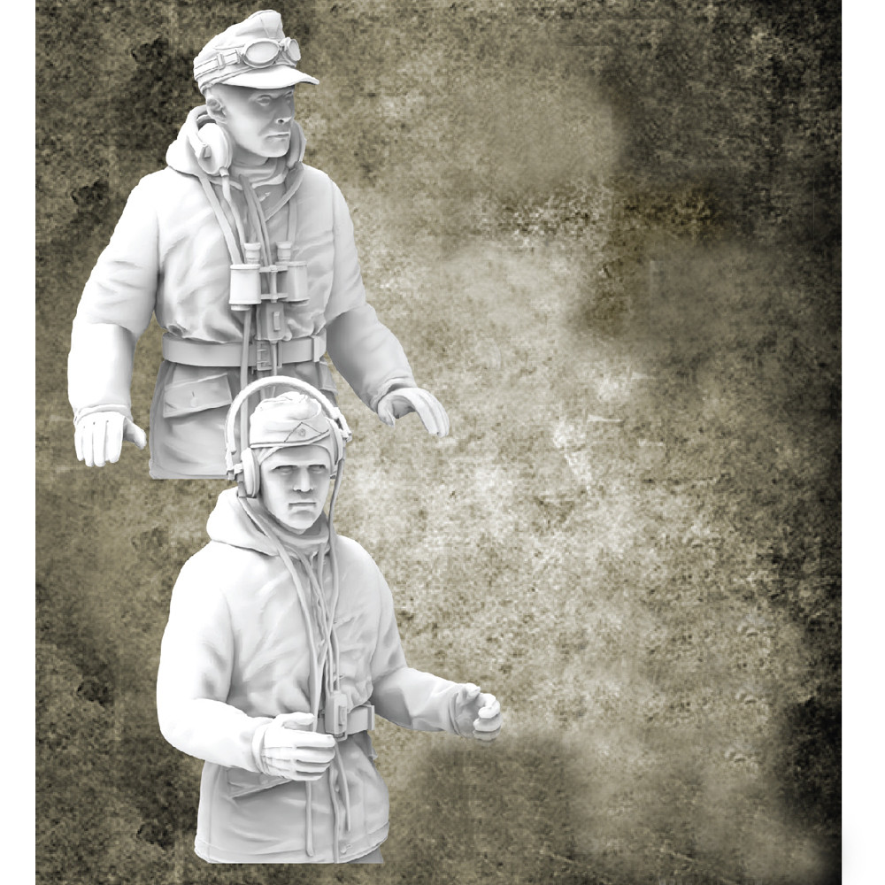 1/35 WWII Tank Crew Winter Uniform Bust, ทหารโมเดลเรซิ่น, WWII ธีมทหาร, ชุดประกอบและไม่ได้ทาสี