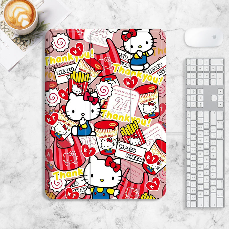 เคส hello kitty iPad air4/5/6 10.2 gen7/8/9 mini4/5/6/7 เคสการ์ตูน iPad 2022 2024 pro11 pro12.9 pro13 gen10 gen5/6 case a16