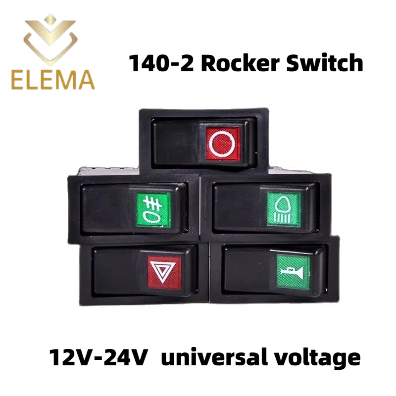140-2 สวิทช์ 12V-24V Universal รถ Rocker สวิทช์หมอกไฟหน้าลําโพง Preheat สวิทช์