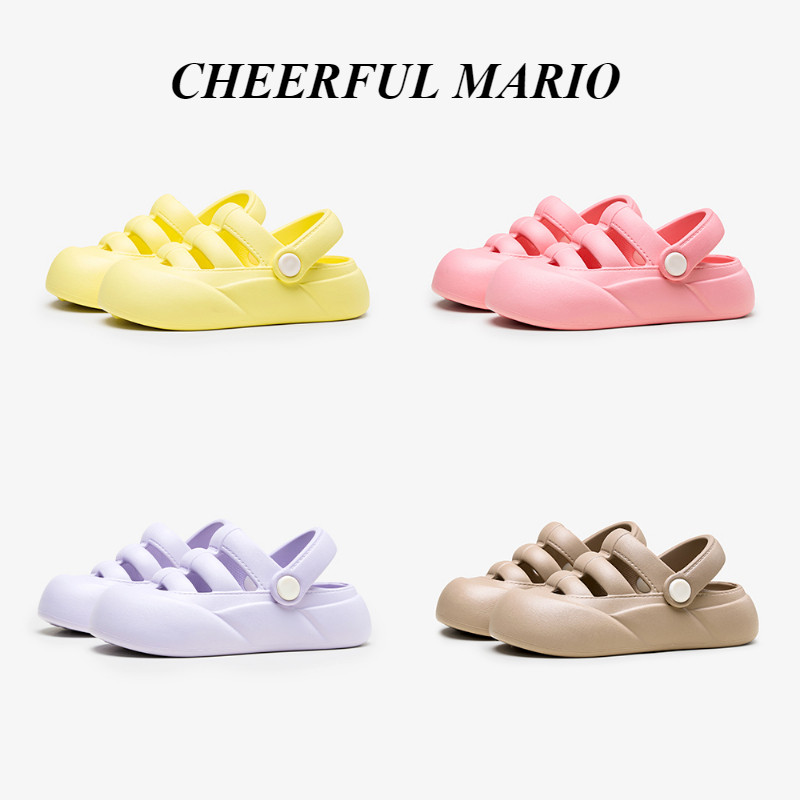 Cheerful Mario 14-19ซม นองเท้าเด็ก หลายสี รัดส้นเด็ก โรมัน รองเท้าแตะเด็กเล็ก เก