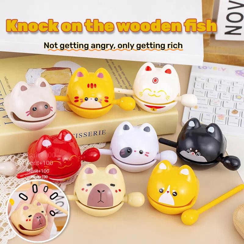 สร้างสรรค์บีบอัดปลาไม้ขนาดเล็กน่ารักเครื่องประดับขนาดเล็กคลิกเสียงของเล่นเด็ก YL288