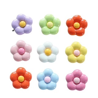 【5pcs/bag】Glossy รอบมุมห้ากลีบดอกไม้ DIY ครีมกาวกิ๊บติดผมเชือกผมเครื่องประดับอุปกรณ์เสริมเสื้อผ้าถ้วยน้ําด้านล่างแบน Patch North 13