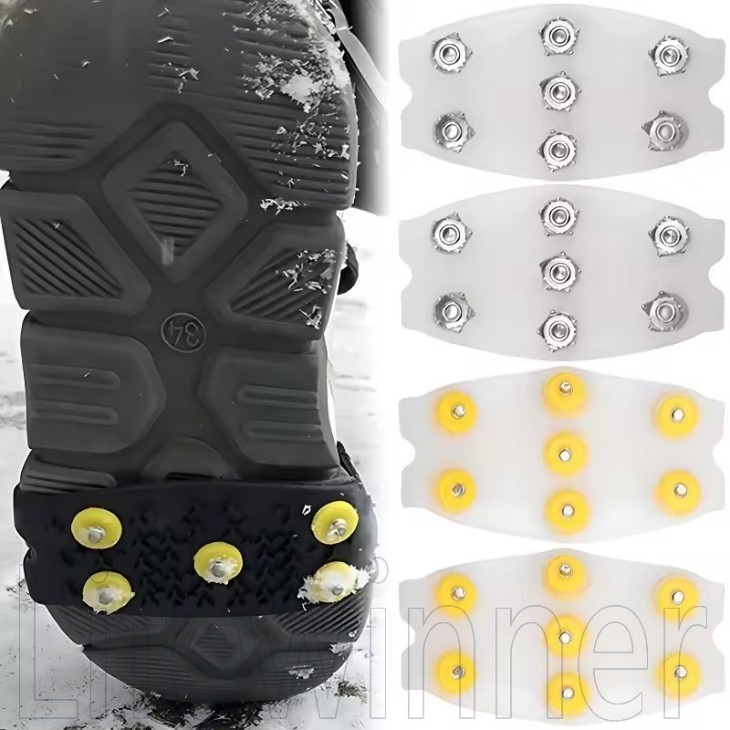 5/7 ฟัน Ice Grips Cleats - ทนต่อการสึกหรอ, Universal - Anti-Skid Ice Gripper Spike - ฝาครอบรองเท้าหิมะหนา - อุปกรณ์กลางแจ้งในฤดูหนาว - สําหรับเดินหิมะ, Camping