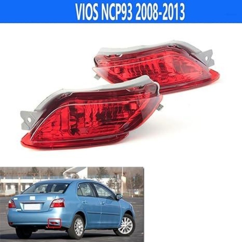 ด้านหลังกันชน Reflector ไฟตัดหมอกสําหรับ TOYOTA VIOS gen2 2008 2009 2010 2011 2012 2013 ไฟตัดหมอกด้านหลังไฟเบรคด้านหลังเบรคหยุดโคมไฟ light