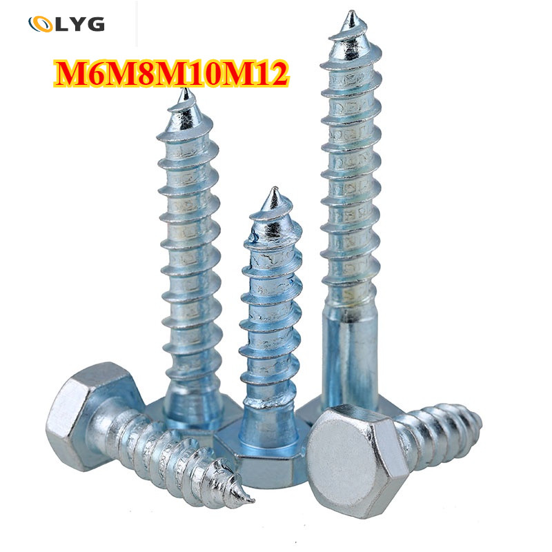 สกรูแตะตัวเองหกเหลี่ยมภายนอกแบบขยายชุบสังกะสี M6/M8/M10/M12