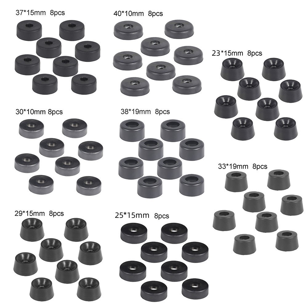 【Good】Rubber Table Rubber Foot Pad Stainless Steel 8pcs Speaker Cabinet Feet Full Size