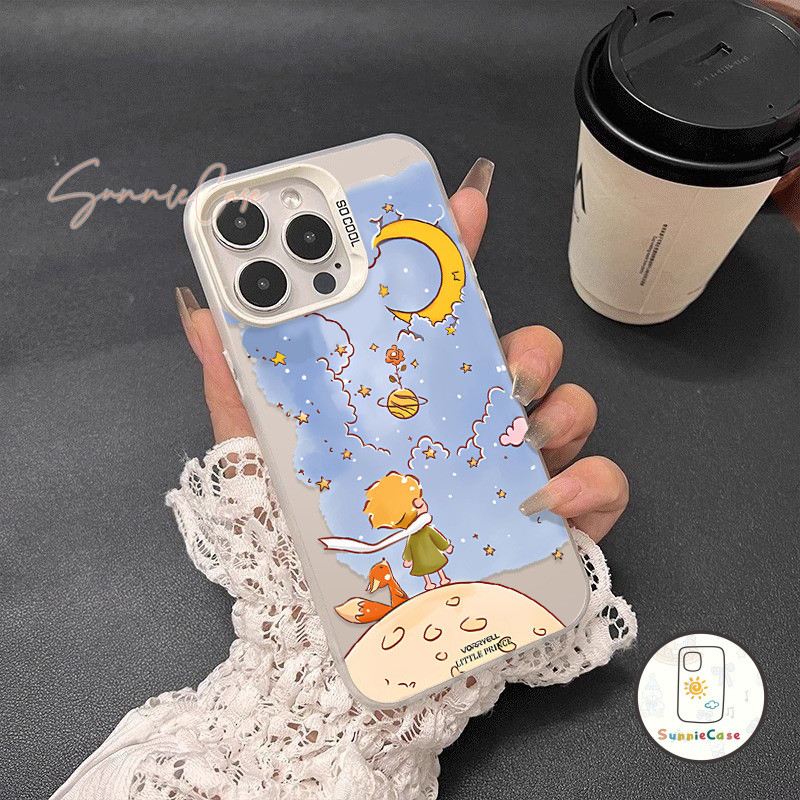 เคสไอโฟน15 เจ้าชายน้อยกับดอกกุหลาบ สำหรับ IPhone 13 14 12 16 15 11 16 Pro Max XS XR X 7Plus 8Plus Max 15 7 8 Plus SE เคส