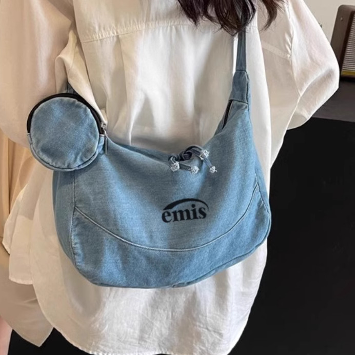 EMIS Messenger กระเป๋าแฟชั่นเย็บกระเป๋าสะพายอเนกประสงค์ Casual Dumpling Bag