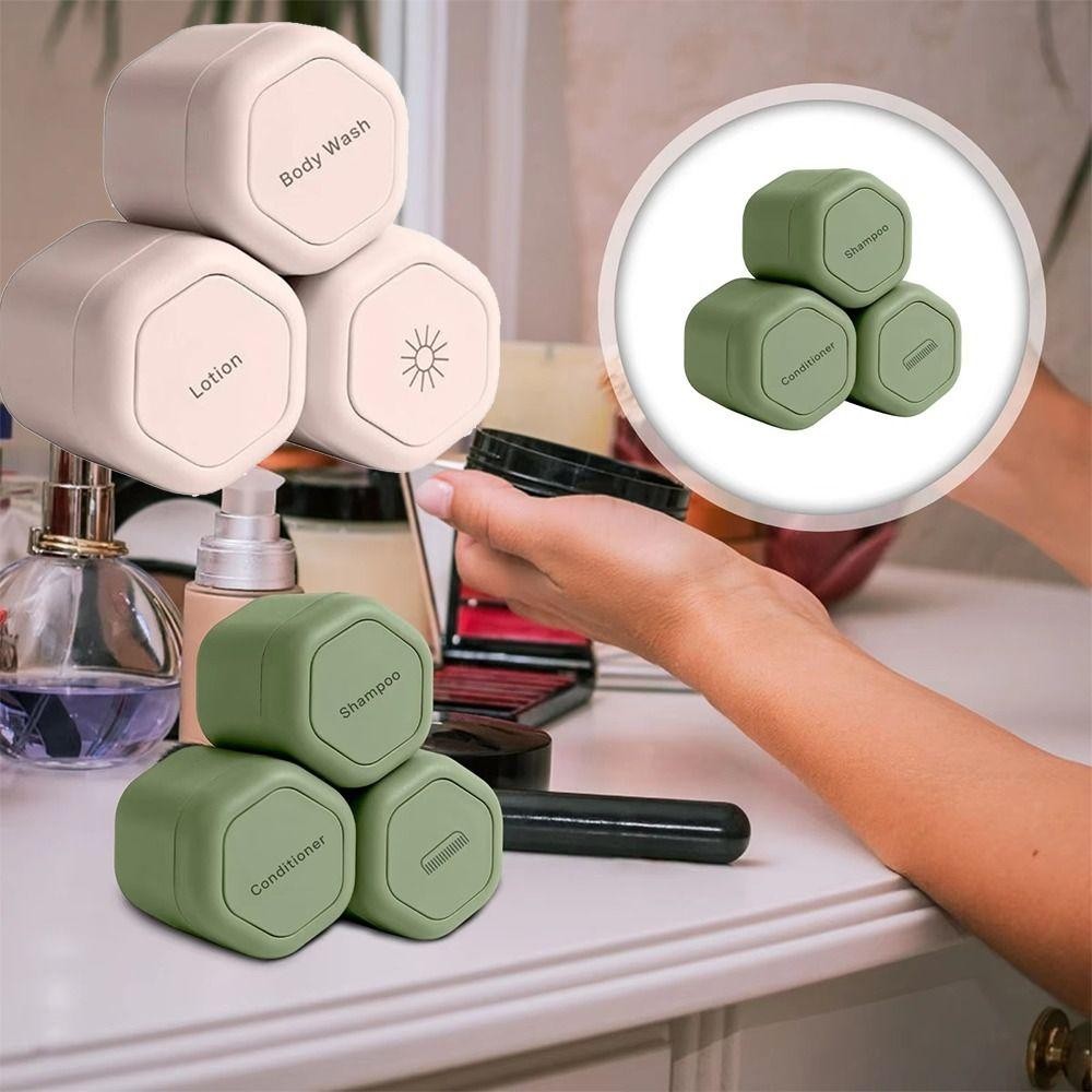 CONFIANZA 3 ชิ้นคอนเทนเนอร์เดินทาง,ขวดตัวอย่างที่ว่างเปล่าพร้อมฝาปิดคอนเทนเนอร์เครื่องสําอางกรณี,แม่เหล็กอุปกรณ์แต่งหน้ารั่วหลักฐานแม่เหล็กแคปซูลเดินทาง - รูปที่ 4