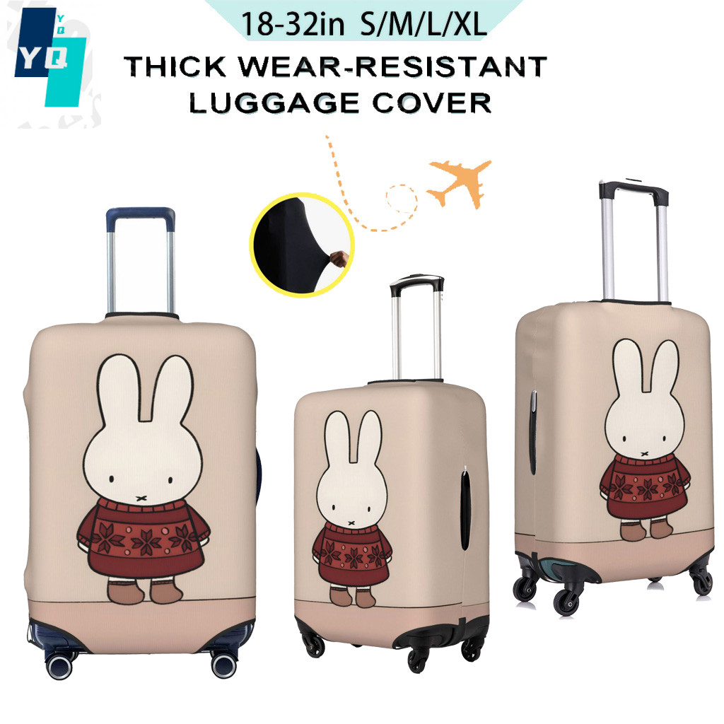 Miffy bunny กระเป๋าเดินทางแบบล้างทําความสะอาดได้ตัวป้องกันกระเป๋าเดินทางป้องกันรอยขีดข่วนเหมาะกับกระ