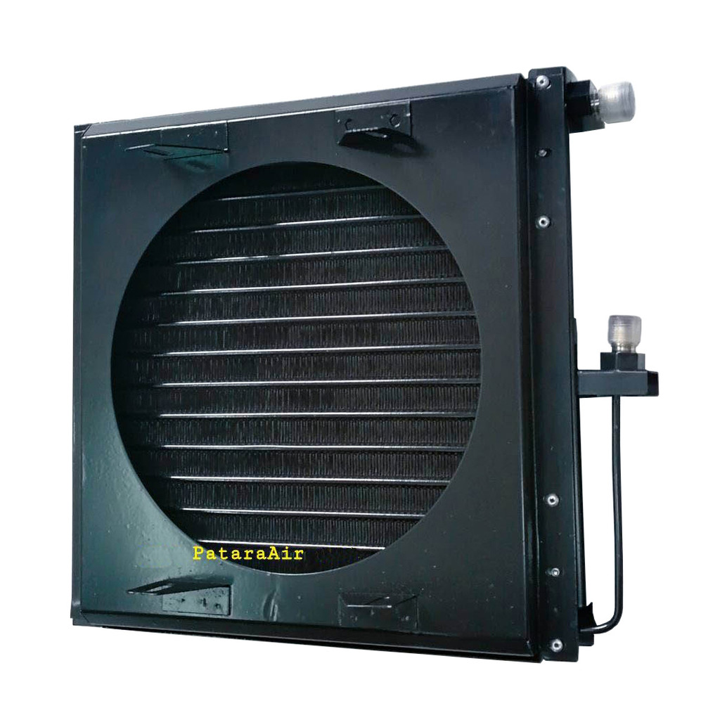 แผงแอร์ 14x14 นิ้ว หนา 44 มิลลิเมตร เตเปอร์ แบบเซอร์เพนไทน์ แถมกระบังลม (พัดลม 10 นิ้ว หนา) คอยล์ร้อน