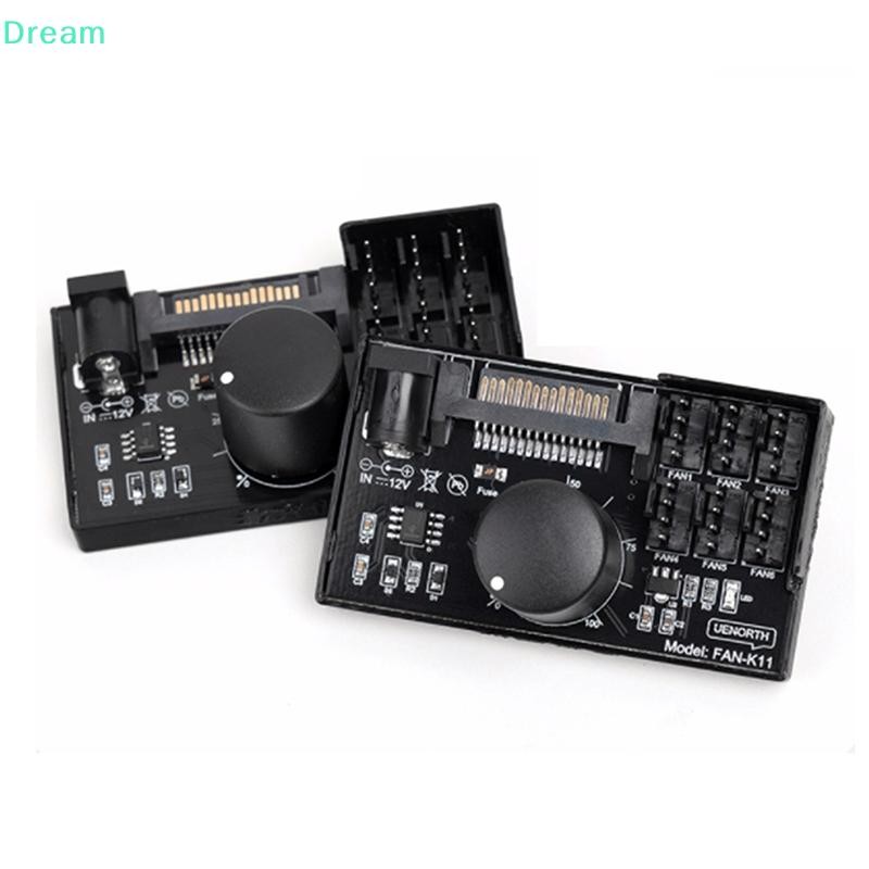 <Dream>พัดลมคอมพิวเตอร์ควบคุมความเร็วฮับกําลังสูงSata Power Controller NASเซิร์ฟเวอร์พัดลมควบคุมความเร็วPWMควบคุมความเร็วสําหรับแฟนๆ 6 ตัวลดราคา