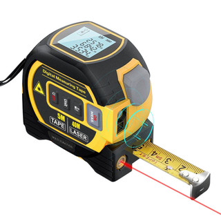 60M 3in1 Laser Rangefinder Tape Measure with Backlight Distance Meter Building Measurement Device Area Surveying