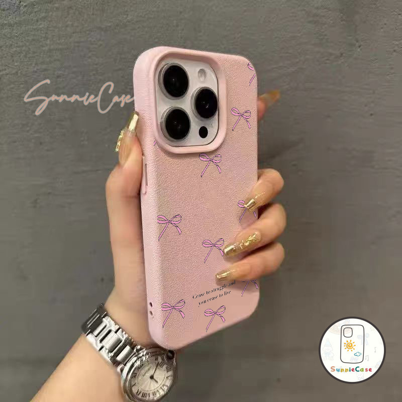 โบว์ เคสไอโฟน16 สำหรับ IPhone XR 11 12 13 15 16 14 Pro Max XR XS X 7Plus 8Plus Max 8 13 7 Plus SE เทรนด์แฟชั่น เคส