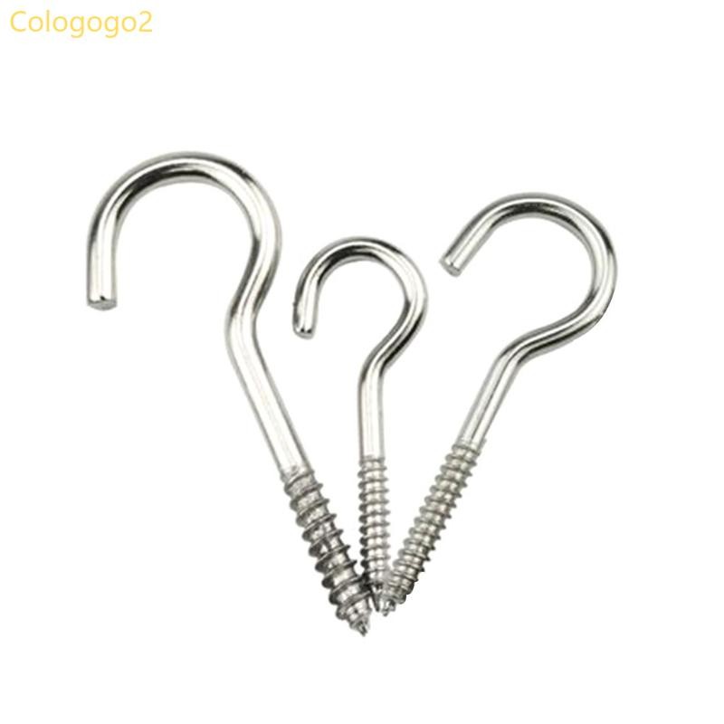 Cologogo2 20 Pack เพดานตะขอโลหะตะขอ C-Shape สกรูแขวนสําหรับแขวนไฟ Wind Chimes (M3 M4 M5 )