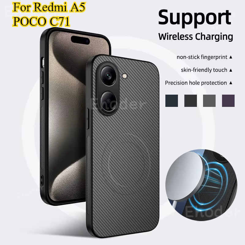 หรูหรา Matte สําหรับ Redmi A5 POCO C71 4G 5G 2025 กรณีแม่เหล็กไร้สายสําหรับ RedmiA5 5 Mi POCOC71 C 7