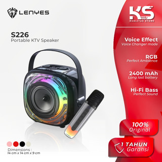 LENYES KARAOKE SPEAKER BLUETOOTH TRANSPARAN RGB 20WATT WITH MICROPHONE HIFI STEREO S226