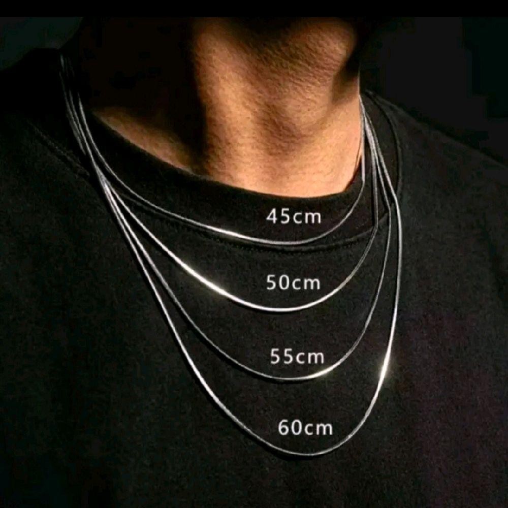 RMT- สร้อยคอไทเทเนียมทองคําขาวสําหรับผู้ชายสแตนเลสรุ่นกลมป้องกันสนิม