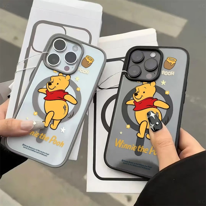 เคสโทรศัพท์หมีน้ำผึ้งสีเหลือง ใช้ได้กับ iPhone 12 13 Pro Max 14 Plus 11 Pro Max 13 Pro 14 Pro Max 15 16 Pro Max 15 Pro Max 16 Pro 12 Pro เคสอะคริลิคแม่เหล็กกันกระแทกทนทานต่อการสึกหรอ ราคา ถูกที่สุด ดีลบีเคเค แกลเลอรีภาพที่ 2