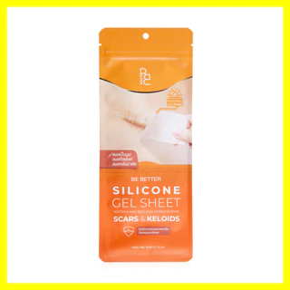Be Better Silicone Gel Sheet 4x15cm [2pcs x 1 Sachet] บี เบ็ทเทอร์ แผ่นเจลซิลิโคนสำหรับแผลเป็นนูน.