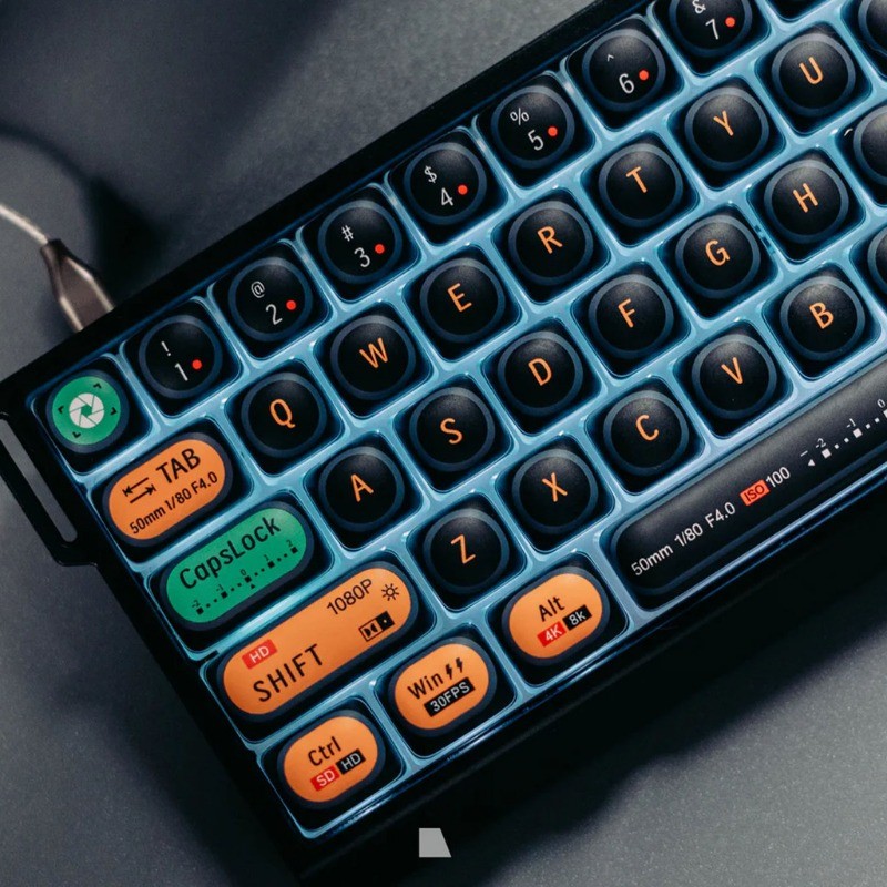 กล้อง Keycap 125 คีย์ MOG โปรไฟล์ PBT Wooting EZ63 Mad68 Aula F75 Mechanical Keycaps Creative รอบ Co