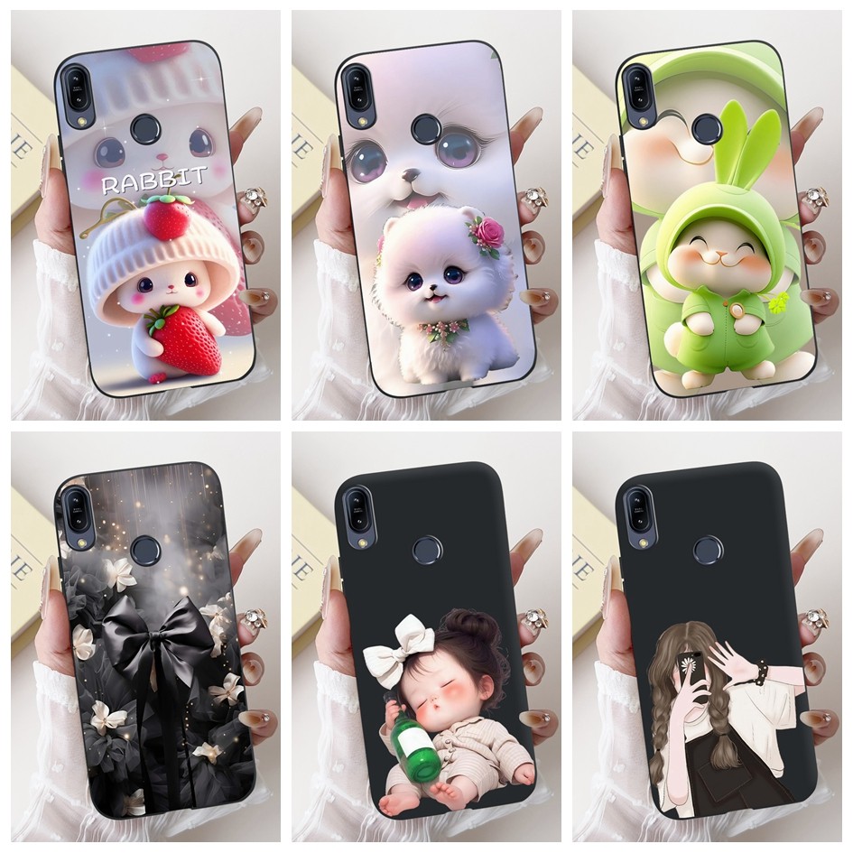 สําหรับ Asus Zenfone Max Pro (M1) ZB601KL ZB602KL กรณีน่ารักการ์ตูนกระต่ายสาวนุ่มสําหรับ Asus X00TD 