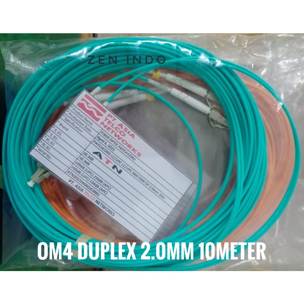 Patchcord Patch Cord OM4 LC/UPC-LC/UPC Multimode Duplex 2.0mm Fiber Optic Fiber Optic