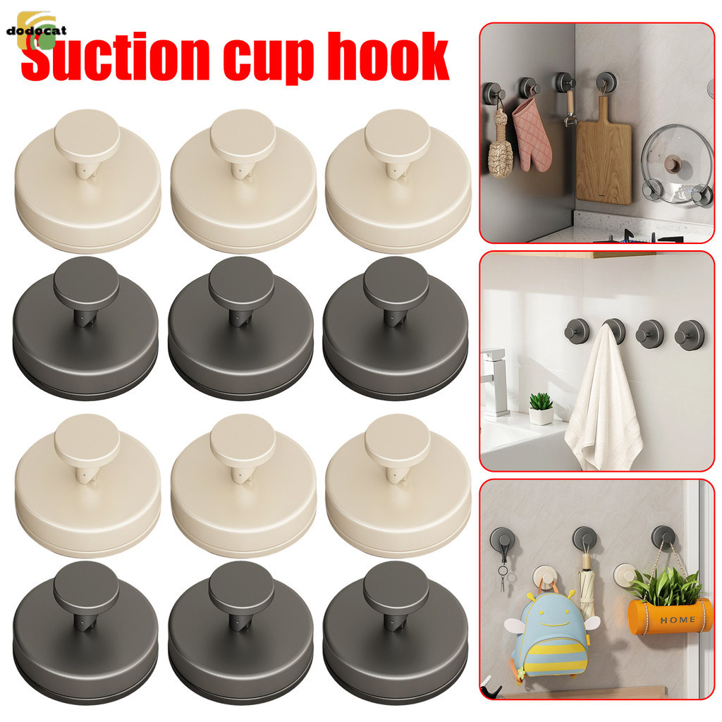 Grer N สีขาวถ้วยดูดสูญญากาศตะขอ Punch ฟรี Bath Sucker Hook Wall Hook แขวนแก้วห้องครัวห้องน้ําตะขอสําหรับผ้าเช็ดตัว