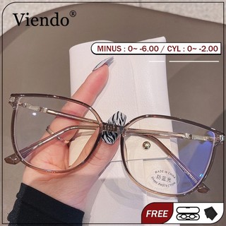 Viendo Kacamata Minus Photocromic Anti Radiasi Blueray Wanita Pria Cowok Korea Fashion Frame Komputer Hp Kaca Mata Optik Lensa Normal/Minus -1/-1.5/-2/-2.5/-3/-3.5/-4/-4.5/-5/-5.5/-6