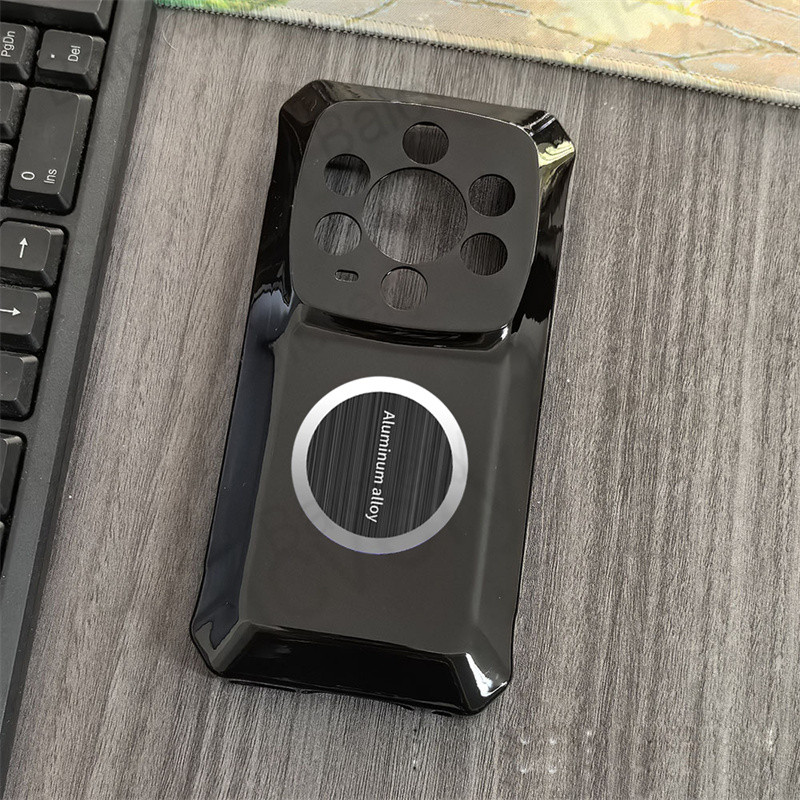 สําหรับ Oukitel Armor 28 Ultra ซิลิโคนนุ่มปกหลังโลหะแม่เหล็ก Attraction สติกเกอร์