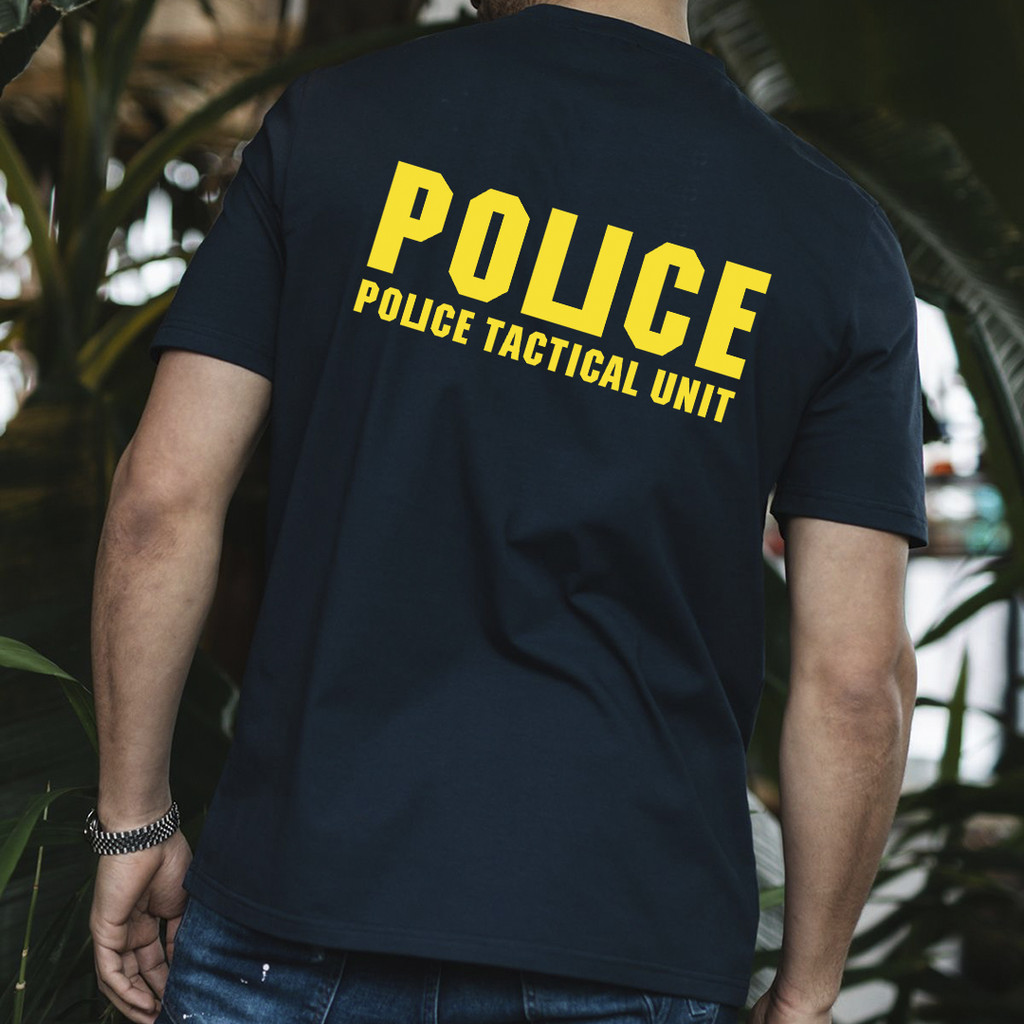 ตํารวจอเมริกันพิมพ์ตัวอักษรแขนสั้น 200GSM ลมยุทธวิธีกลางแจ้ง tough guy การฝึกอบรมเสื้อยืด 1126
