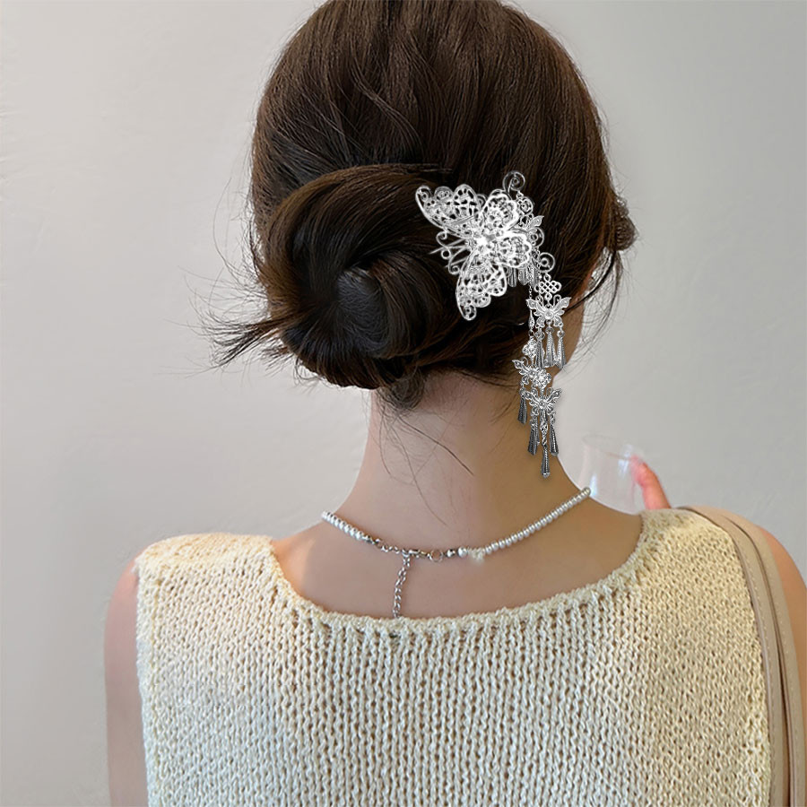 ใหม่สไตล์จีนโลหะผีเสื้อขั้นตอนสั่นพู่กิ๊บหญิงโบราณระดับไฮเอนด์ที่เรียบง่ายทันสมัยกิ๊บกิ๊บ - รูปที่ 5