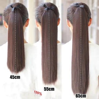 YTL 🌟จัดส่งฟรี🌟ผมหางม้าตรงสวยๆ วิกผมสไตล์เกาหลี 45/55/65cm คุณภาพดี ไม่หลุดง่าย มาพร้อมยางรัดผม ผมปลอม Wig พร้อมส่ง