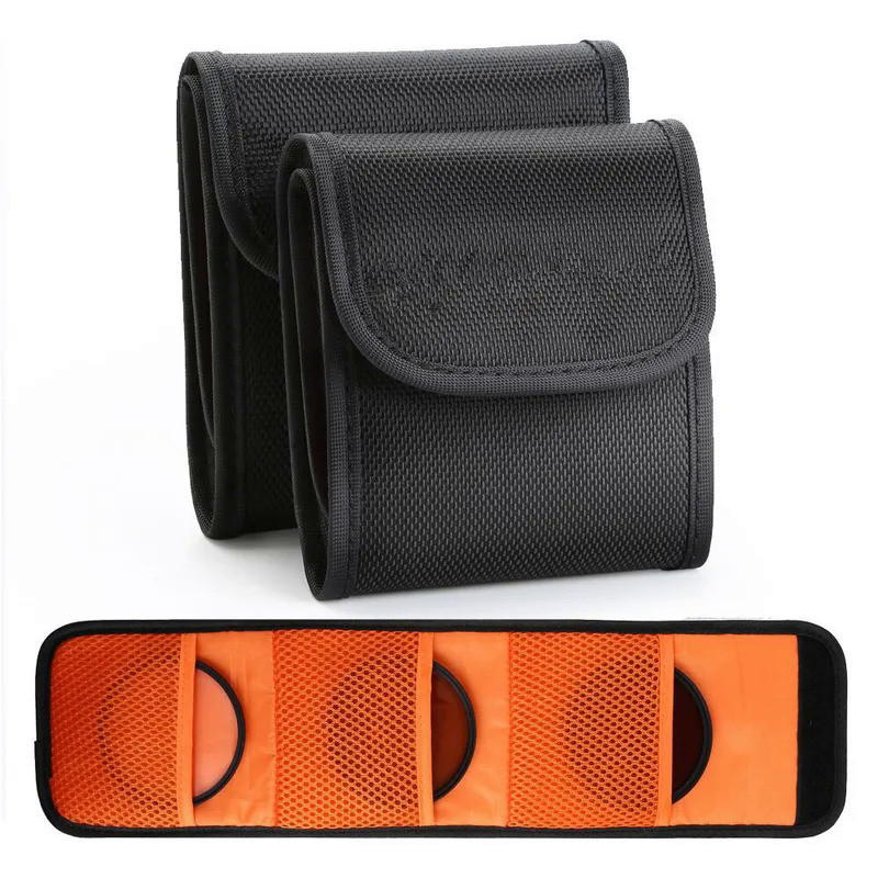 K&F CONCEPT 3 Pockets Lens Filter Bag Camera lens Filter Pouch for 49mm-77mm ND UV CPL Camera lens f