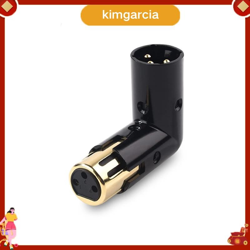 kimgarcia 1 ชิ้น 3Pin XLR อะแดปเตอร์มุมปรับชายหญิงมุมขวา XLR อะแดปเตอร์ XLR 90 องศาอะแดปเตอร์