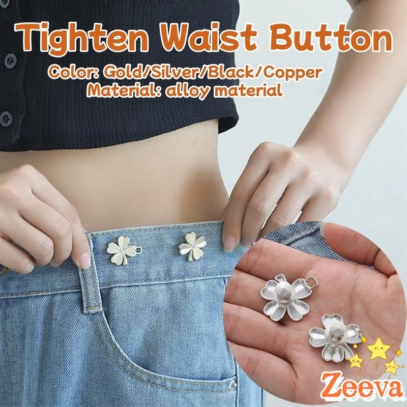 ZEEVA ตะขอกางเกง ชุดกระดุมโลหะ ปรับระดับได้ โ Pants button
