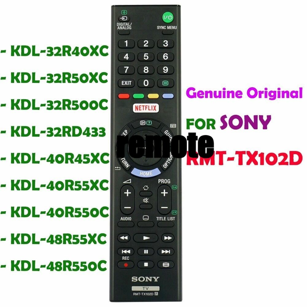 รีโมททีวีสําหรับ SONY รุ่น RMT-TX102D รองรับ KDL-32R500C/40R550C/48R550C/43W750D/48W650D/32R40XC
