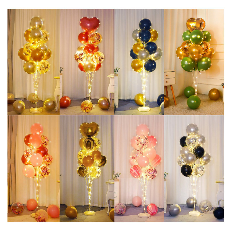 (ร้านไทย)ชุดลูกโป่งพร้อมฐานตั้งพร้อมไฟ ทีมคริสมาส ปีใหม่ มีแบบหลายสี พร้อมจัด BC