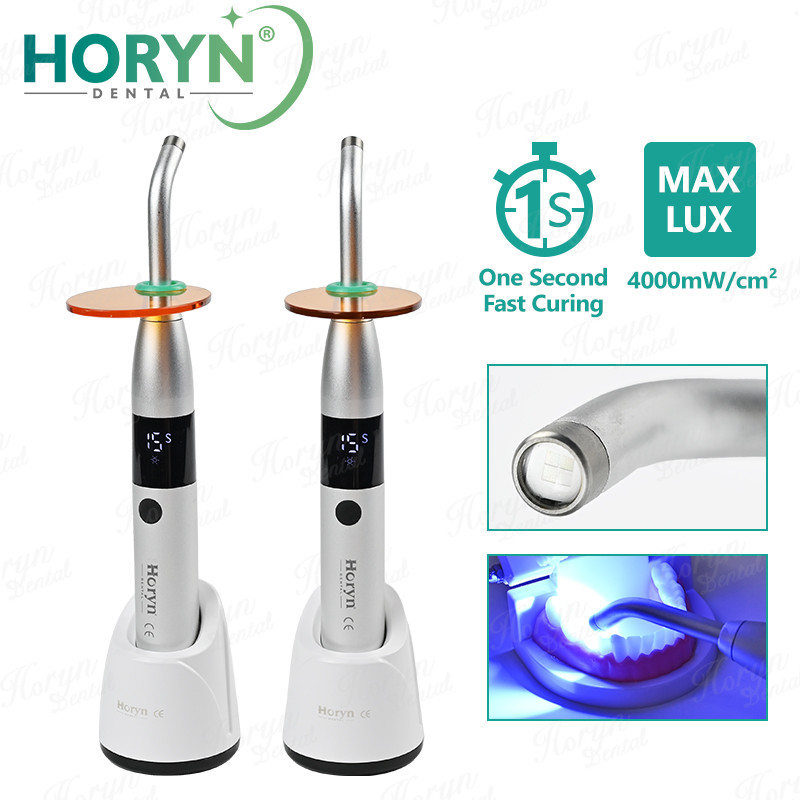 Horyn Dental Curing LED โคมไฟไร้สาย 1 วินาที Cure Light 1000-4000mw/cm2 เรซิ่น Cure อุปกรณ์ทันตกรรม
