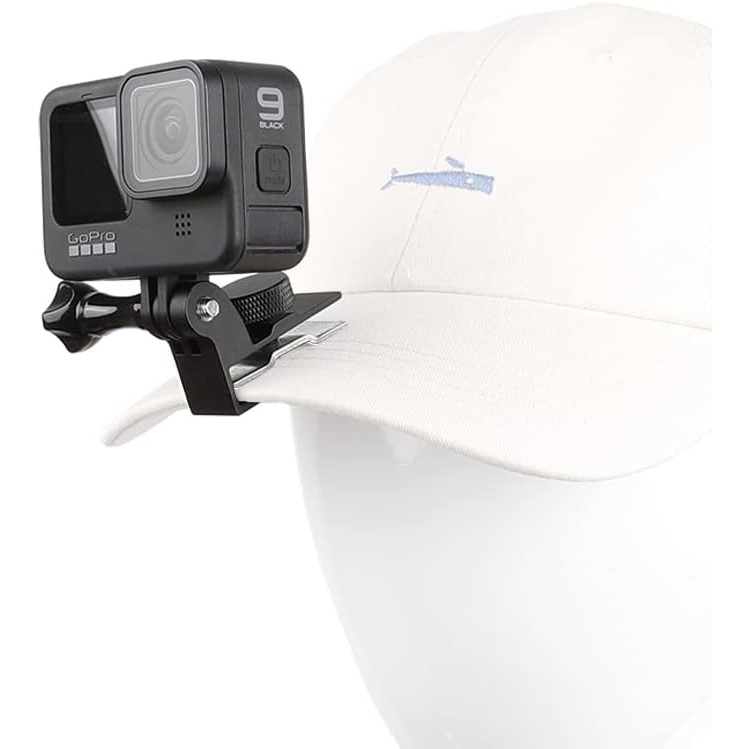 หมวกเบสบอลคลิปโลหะ Mount เบสบอลหมวก Clamp Quick Release Mount สําหรับ Insta360 Go Ultra/ace pro/go 3s/GoPro Hero,DJI Osmo Action 5 Pro 4 3 2,AKASO และกล้องแอ็คชั่นส่วนใหญ่