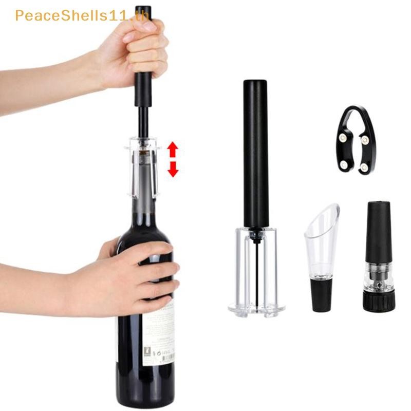 Peaceshells 4 ชิ้นที่เปิดไวน์แดงที่เปิดขวด Corkscrews พร้อมจุกสุญญากาศเครื่องรินไวน์ TH