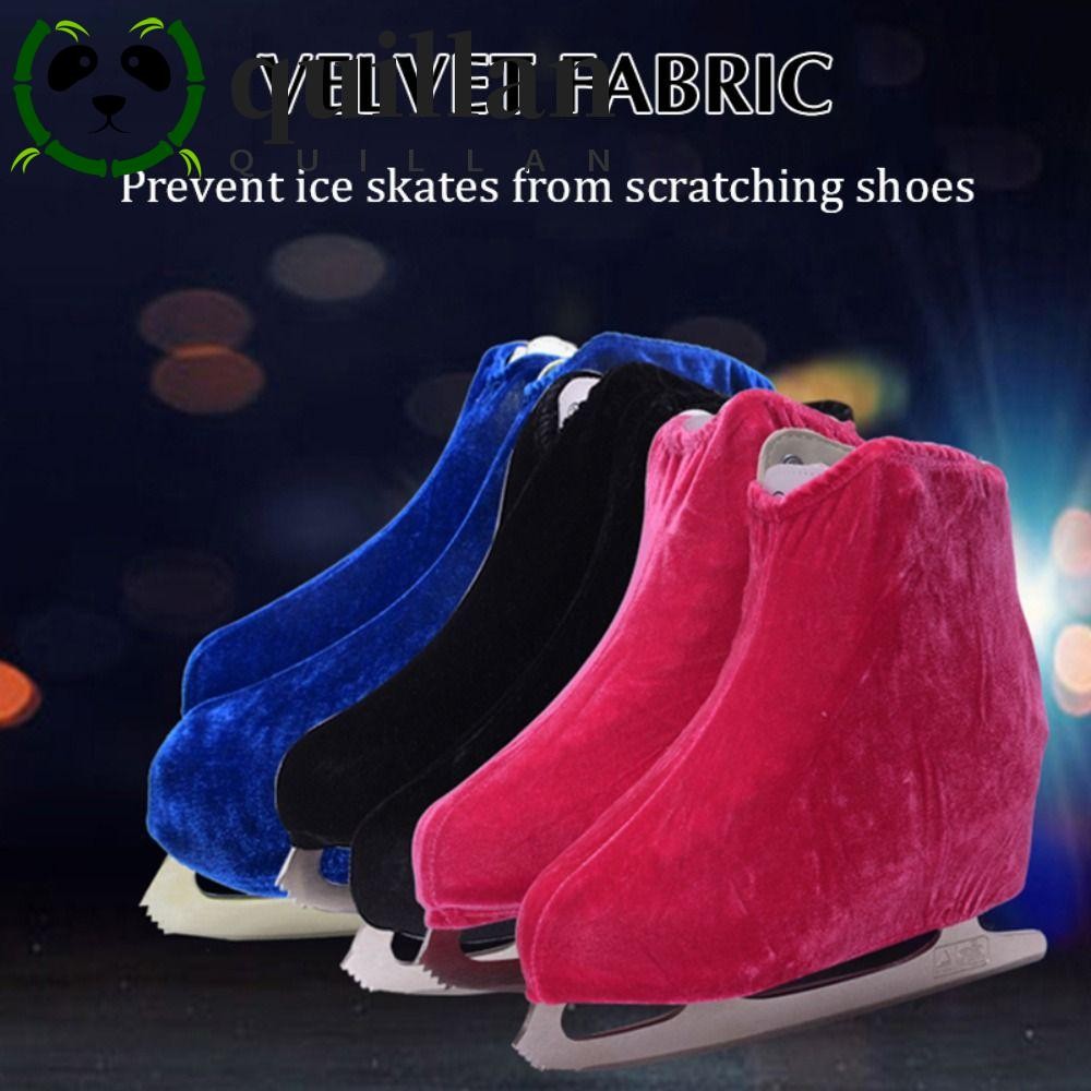 Quillan รูปสเก็ต Boot ครอบคลุม, กํามะหยี่ Flannelette Professional รองเท้าสเก็ต, Out กีฬายืดหยุ่น Anti บดหลายสีสเก็ตน้ําแข็ง Boot Protector ผู้ชายและผู้หญิง